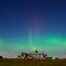 The Northern Lights and the Big Dipper over a Moon-Lit, Case, Threshing Machine - Hector, MN - September 10th, 2011
