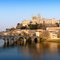 France, la Cathédrale de Béziers et le Pont Vieux sur l'Orb, d'architecture romane du (12e siècle)