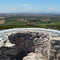 France, la table d'orientation au centre vue sur la ville de Narbonne et la montagne Noire