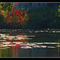 red reflection on the pool