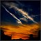 Flaming alarming sky in the Gulf de la Napoule. Cannes 2013