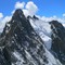 France,  l’aiguille de Triolet (3870m) et de son impressionnent glacier suspendu
