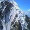 France,  vue du couloir Couturier et de l’aiguille Verte du massif du Mont Blanc