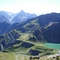 Refuge et lac de la Muzelle, vue de la Col du Vallon