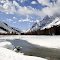 # 62 - Ultime prima del disgelo? - Val Ferret ( Valle d' Aosta ) : la Dora di Ferret, sullo sfondo il ghiacciaio del Miage  e il confine francese