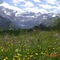 GR 10 boven Soussa; zicht op Cirque de Gavarnie (Trudi)