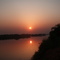 Coucher de soleil au bord du fleuve Congo