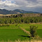 Marsh Creek, basalt cliffs, and Portneuf mountain range