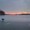 Winter Sunset on the Lake.