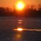 Sunset over the Frozen Mississippi Where Lewis and Clark Wintered in 1803-1804