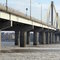 Clark Bridge over the icy Mississippi