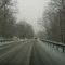 perfect north road during snow storm