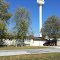The water tower in Barnum, Iowa.