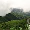 View of the winding road with some part of Saiha covered by the mist