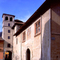 Palazzo marchionale di Revello - Ingresso e torre quadrata.