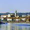 Welcome to mine town Arona, Panoramica di Arona con aliscafo, Lago Maggiore (Verbano), settembre 2001