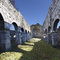 Ruderi Chiesa di San Martino, age 1125 - 1150, navata, unione di 3 foto, Gattico, febbraio 2007