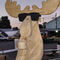 Moose carved w chain saw at Boonville Fair