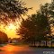 The Sun Sets Behind the Brookmeadow Entrance
