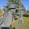 Monument to the surveyors who laid out Route 66, City Park, Moriarty, NM