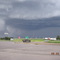 Watching a tornado come in at the Travel Shoppe