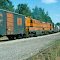 Maine Central Railroad EMD GP7's No. 575 and No. 576 on Northbound Freight "WX-1" setting out cars at Detroit, ME