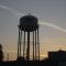Millington watertower in the sunset.