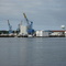 Submarine being serviced at the Portsmouth Navy Shipyard in Kittery, ME