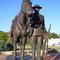 WWI Trooper stands besides his mount, Buffalo Soldier Monument, Junction City, KS