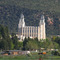 Manti Temple in springtime