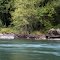 Deep teal colored Willamette River at Black Canyon Campground