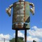 Tin Man overlooking Adams Flea Market