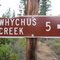 Signed turn on FS 16 to Whychus Creek