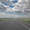 Endless desert road scene
