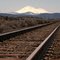 Railway & Mt. (Volcano) Shasta - between Mcdoel and Doris, CA, USA.