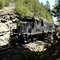 westbound freight in the rail cut
