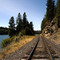 looking west along Pend Oreille Valley RR tracks