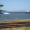 Ship on Columbia River at Astoria, OR