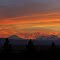 Sunset over Broken Top and the Three Sisters. Cascade Range, Oregon.