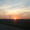 Sunset and a crane