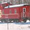 Santa Fe caboose along M-115 between Clare and Cadillac Michigan USA