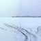 Western end of Lake Cadillac Michigan with Ice Fishing Huts February 2008