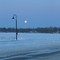 Frozen lake in the morning