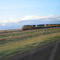 Train at the sunset