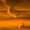 Sunset and jet contrail, Elkhart, Kansas