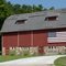 Red barn w/ American Flag