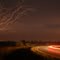 Lightning as car passes