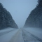 Snowy Michigan highway M-32 west of Gaylord MI USA