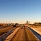 Looking down I-35 Highway from Easy St., Valley View, Texas