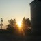 Sunset and the railroad crossing